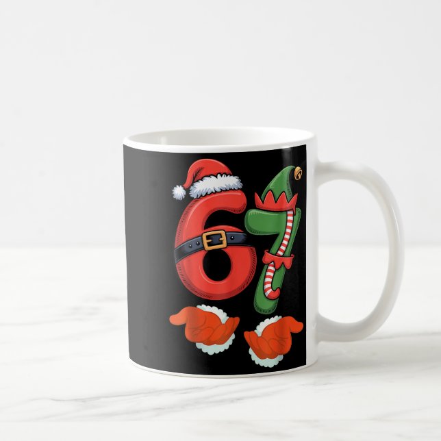 Caneca De Café Viral 67 Christmas 67 Meme Santa Elf - Six Seven S (Direita)