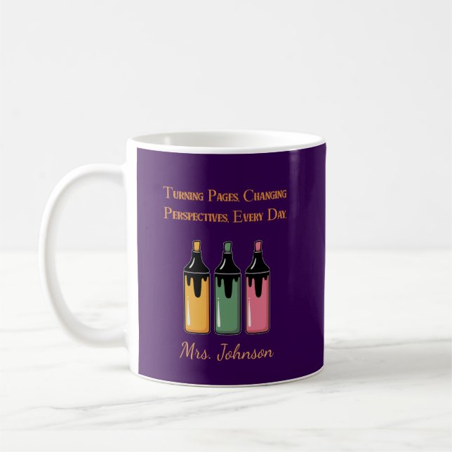 Caneca De Café Virando Páginas, Mudando Perspectivas, Todos os Di (Esquerda)