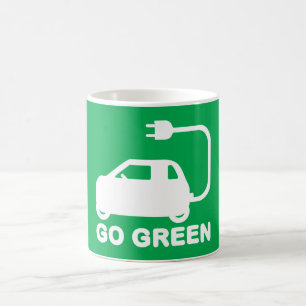 Caneca De Café Vire Verde ~ Dirija Carros Elétricos