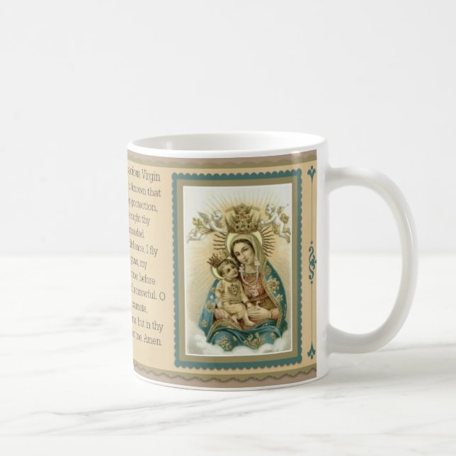 Caneca De Café Virgem Maria abençoada com oração de Jesus (Direita)