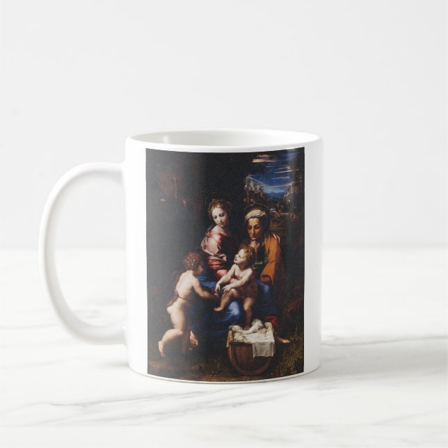 Caneca De Café Virgem Maria e Menino com João Batista (Esquerda)