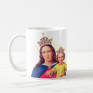 Caneca De Café Virgem Maria rainha com Jesus