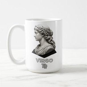 Caneca De Café Virgem Zodíaco Donzela Clássico Preto Branco Astró