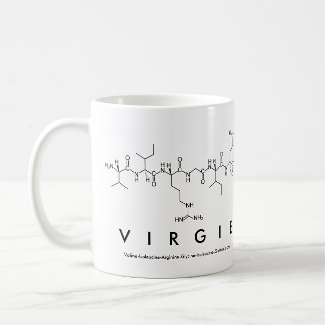 Caneca De Café Virgie peptide name mug (Esquerda)