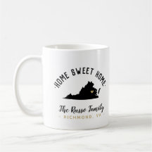 Virginia Home Sweet Família Monograma Mug