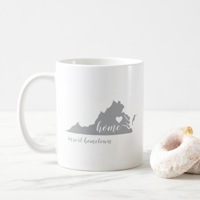 Caneca De Café Virginia Hometown Mug com Personalização (Com Donut)