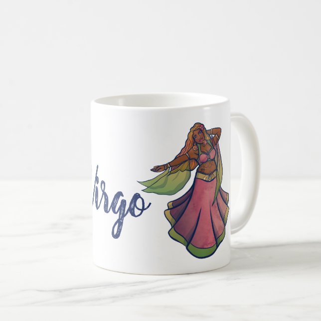 Caneca De Café Virgo Belly Dancer Art Bellydance Deusa (Frente Esquerda)