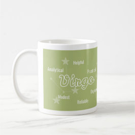 Caneca De Café Virgo Olive Green - Astrologia Zodiac - Sinal Mug