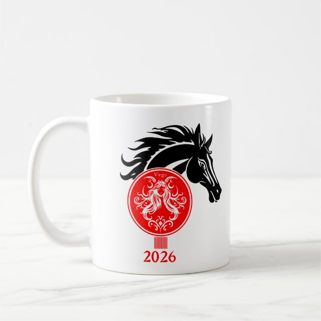 Caneca De Café Virgo x Ano do Cavalo 2026 (Esquerda)