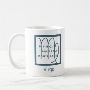 Caneca De Café Virgo Zodiac - Sinal de Diversão Cotação Azul e Br