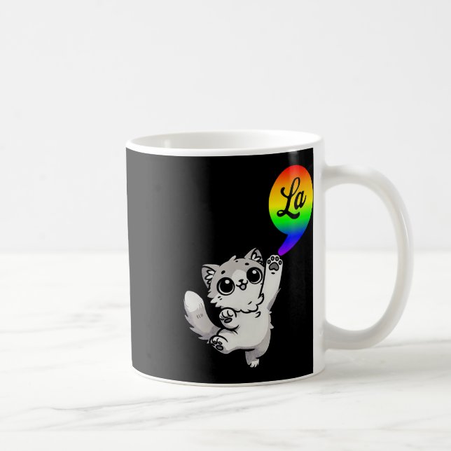 Caneca De Café Vírgula com Gato Cute Kamala Design (Direita)