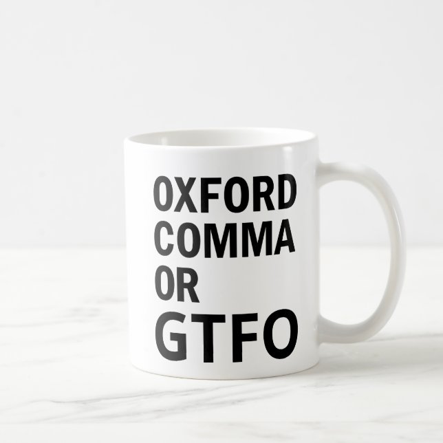 Caneca De Café Vírgula de Oxford ou GTFO (Direita)