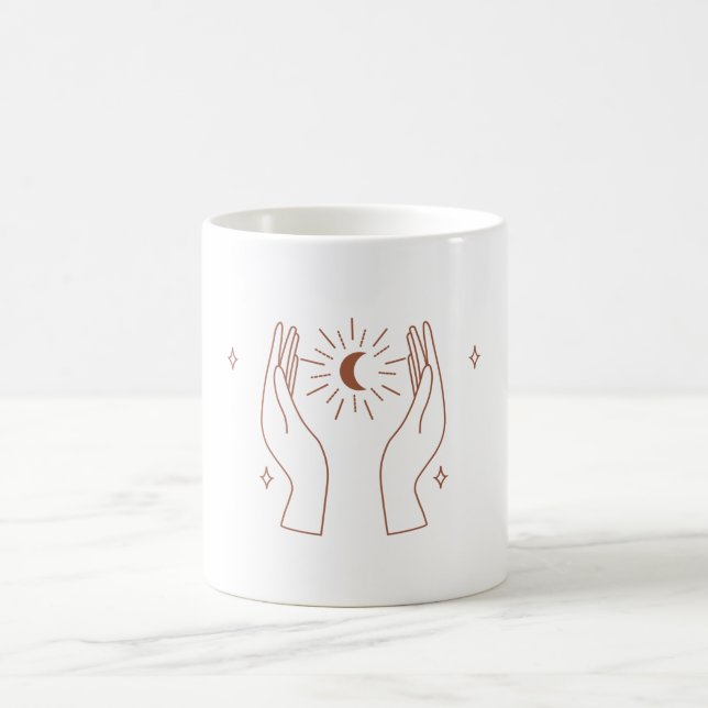Caneca De Café Vírus da astrologia das mãos mágicas (Centro)