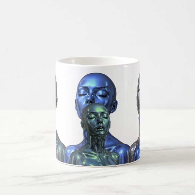 Caneca De Café Visão Android em Camadas (Centro)