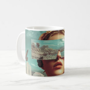 Caneca De Café Visão de Paisagem Surrealista, Retrato feminino su