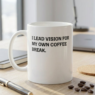 Caneca De Café Visão Líder Café com Sarcasmo Humor de Escritório
