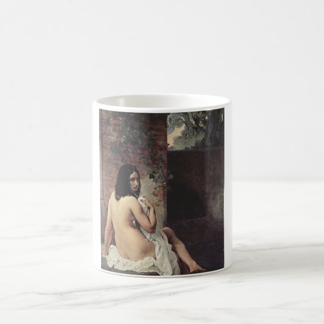 Caneca De Café Visão traseira de um couro (Francesco Hayez) (Centro)