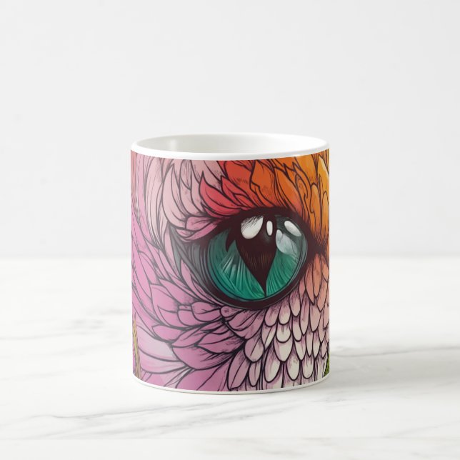 Caneca De Café visão vibrante e detalhada do olho de um papagaio (Centro)