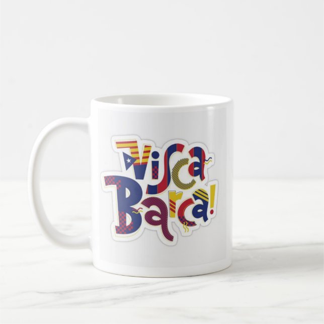 Caneca de Café Visca Barça Presente para Fãs do FC (Esquerda)