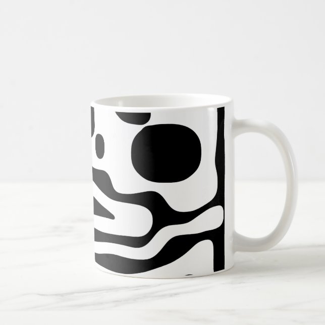 Caneca De Café Vise Grip: Abstrato preto e branco (Direita)