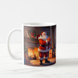 Caneca De Café Visita à véspera de Natal dos papais noeis