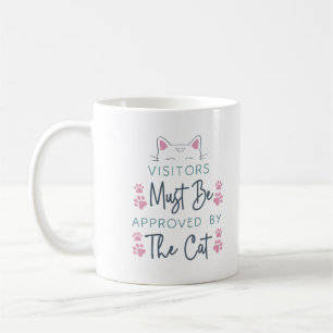 Caneca De Café Visitantes Gatos Fofos Devem ser Aprovados pelo Ga