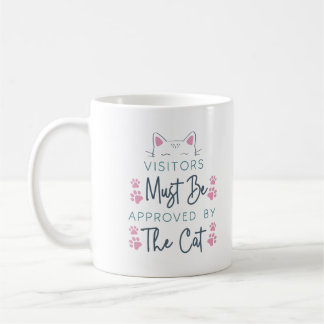 Caneca De Café Visitantes Gatos Fofos Devem ser Aprovados pelo Ga