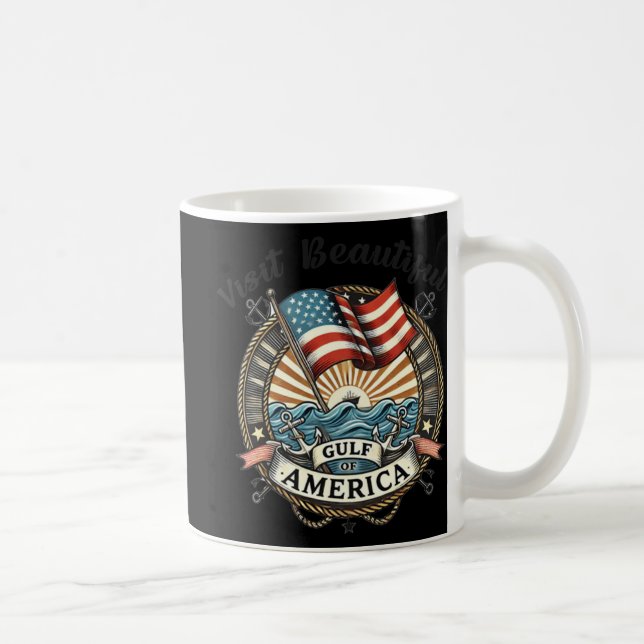 Caneca De Café Visite O Belo Golfo Da América (Direita)