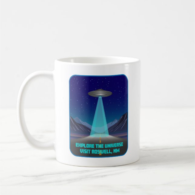 Caneca De Café Visite Roswell, Novo México (Esquerda)
