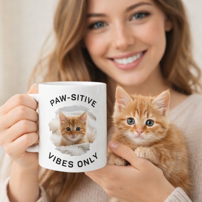 Caneca De Café Visíveis em forma de pata somente foto de gato (Criador carregado)