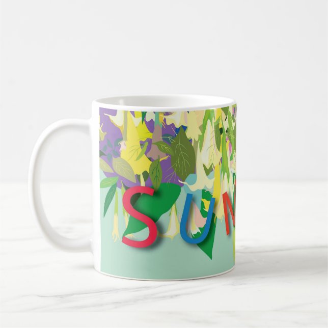 Caneca De Café visor de flores tropicais de verão (Esquerda)