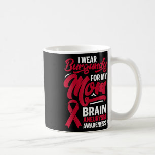 Caneca De Café Vista Burgundy Para Mamãe Cérebro Aneurisma Sensib