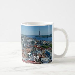 Caneca De Café Vista da cidade antiga de Riga de cima