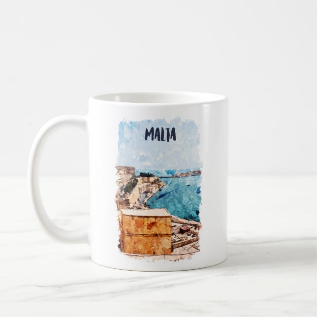 Caneca De Café Vista das ilhas mediterrânicas de Malta (Esquerda)