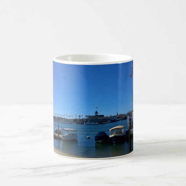 Caneca De Café Vista de Balboa Island, Newport Beach, Califórnia (Centro)