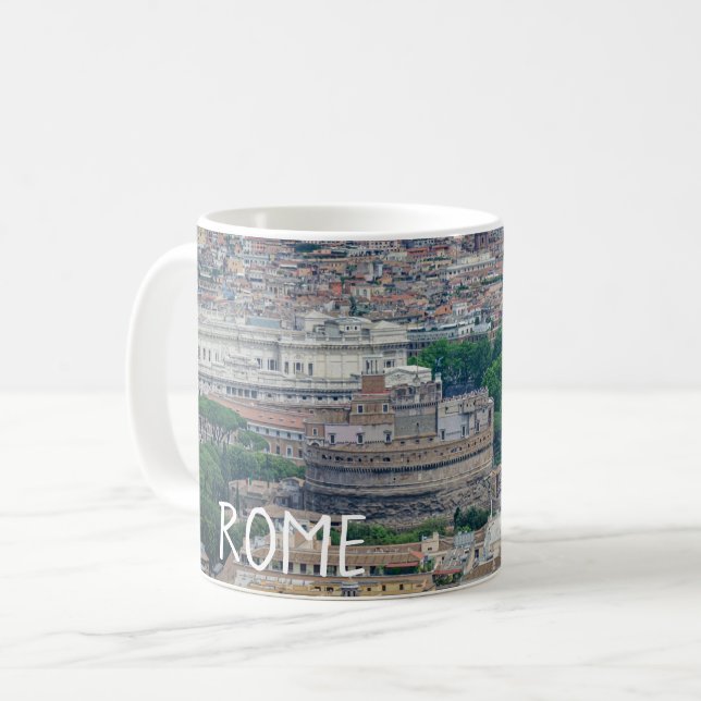 Caneca De Café Vista do centro histórico da cidade de Roma de cim (Frente Esquerda)