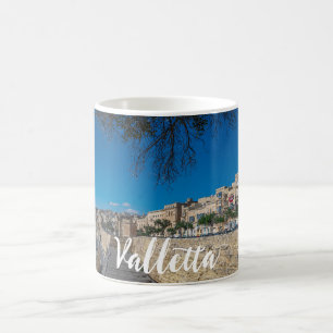 Caneca De Café Vista do muro da cidade e do porto de La Valetta