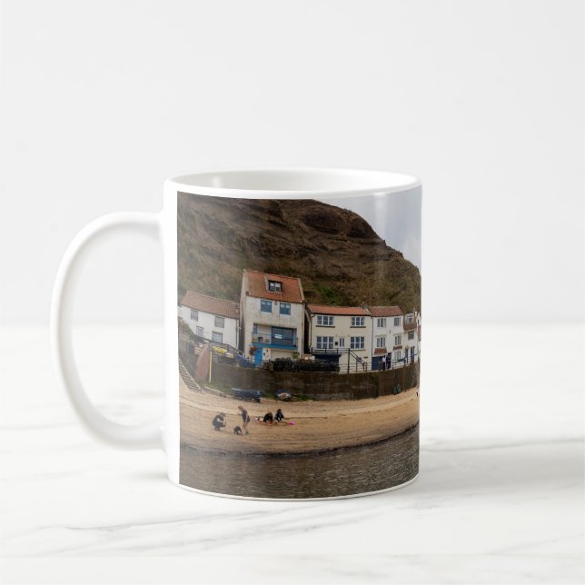 Caneca De Café Vista do Porto da Aldeia de Staithes (Esquerda)