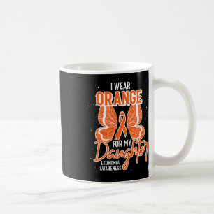 Caneca De Café Vista Laranja Para Minha Filha Borboleta Leucemia
