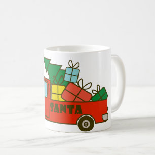Caneca De Café Vista lateral do caminhão de papais noeis Feliz Na