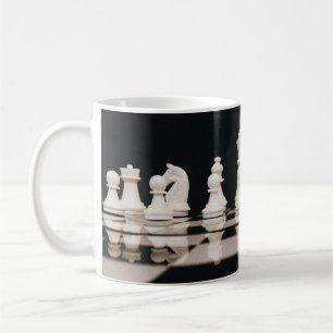 Caneca De Café Vista legal de um Conselho de Xadrez Preto e Branc