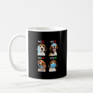 Caneca De Café Vista máscara de rosto/ beagle engraçado