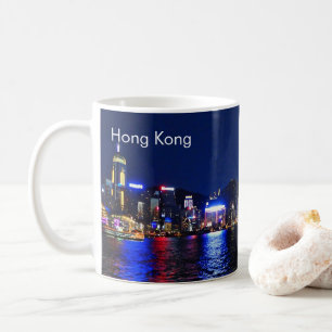 Caneca De Café Vista Noturna de Hong Kong Waterfront