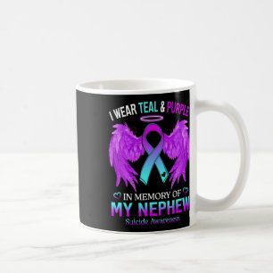 Caneca De Café Vista O Roxo Teal Em Memória Do Suicídio Do Sobrin