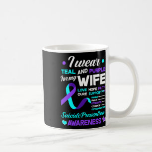 Caneca De Café Vista Teal E Roxo Para A Minha Esposa Prevenir Sui