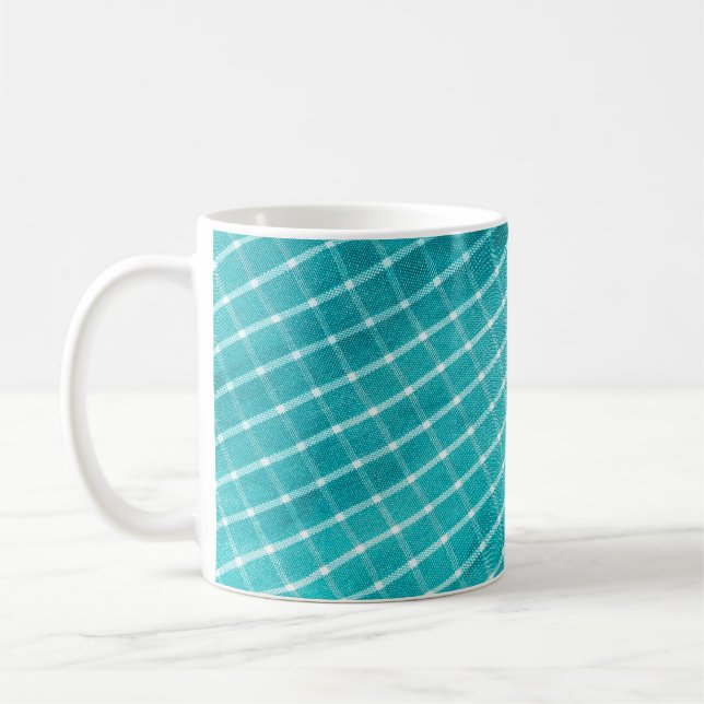 Caneca De Café Vista têxtil de fundo verificada. (Esquerda)