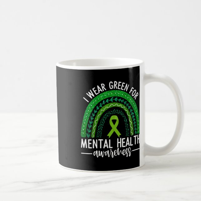Caneca De Café Visto Verde Para A Chuva De Fita De Sensibilização (Direita)