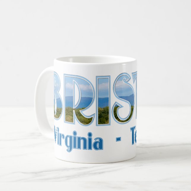 Caneca De Café Visualizações cênicas de Bristol Virginia Tennesse (Frente Esquerda)