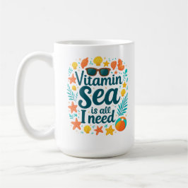 Caneca De Café Vitamin Sea Coffee Mug - Ocean Lover's Beach Vibes