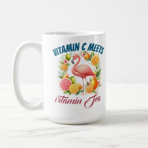 Caneca De Café Vitamina C Encontra o Mar Tropical-Flamingo Citrin